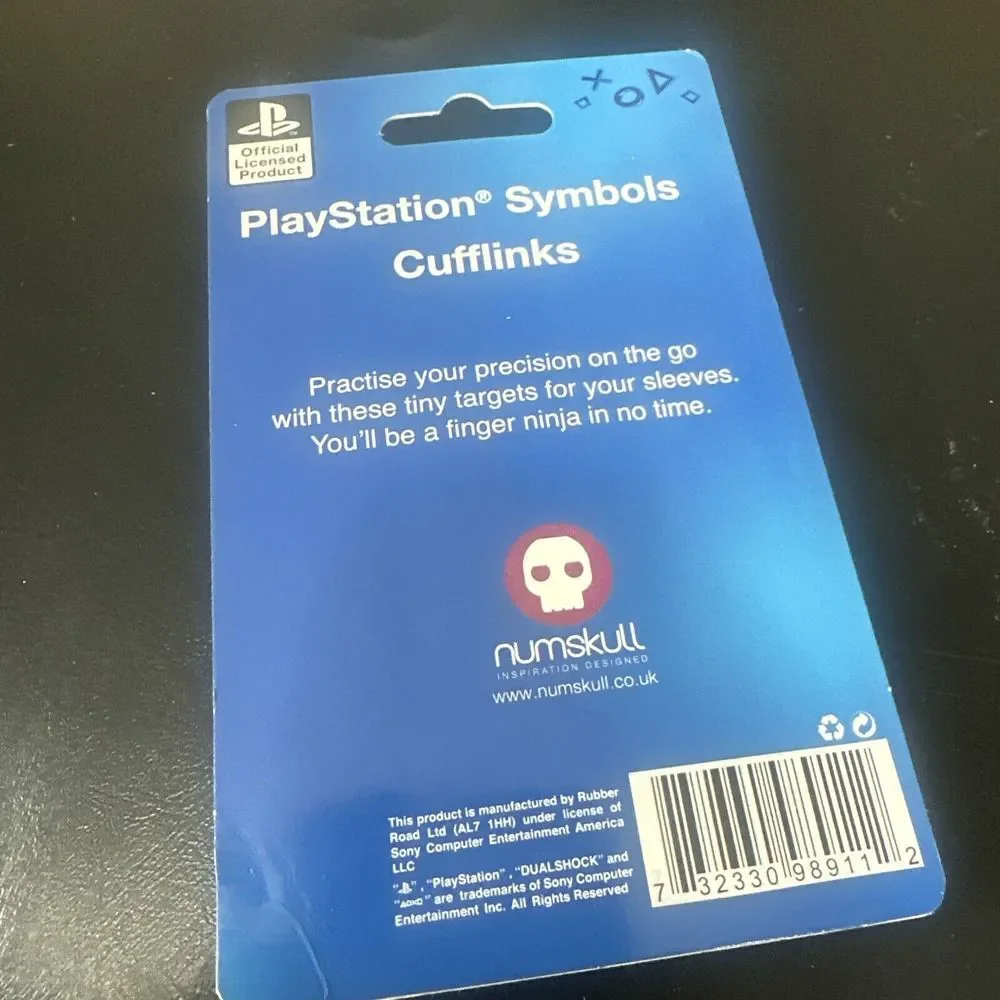 PlayStation Symbols‎ Cufflinks (Black) By Numskull